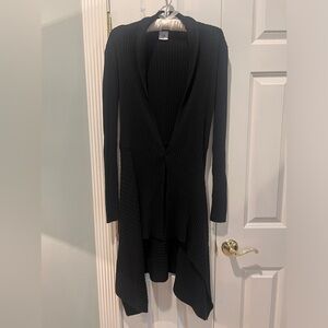 Cabi Hi-Lo Long Black Sweater Size Medium 60% Cotton 40% Acrylic